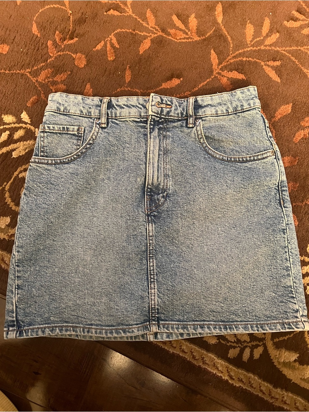 Zara Classic Light Blue Denim Mini Skirt